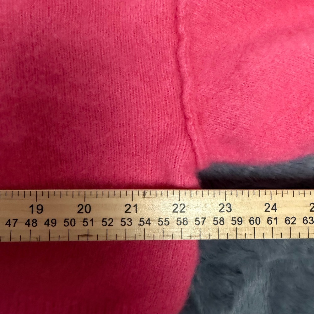 Pilcro Sweater Womens XS Pink Wool Yak Blend Cropped Boxy Crew Neck Neon 4746 - Picture 3 of 7